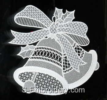 Christmas Window Decorations on Another Fine Free Standing Lace Christmas Window Decoration  The